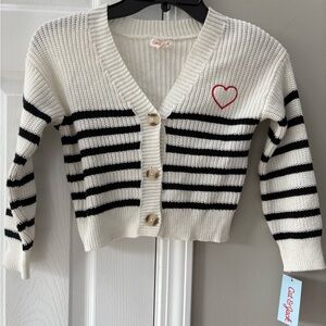 Cat & Jack White and Black Striped Sweater